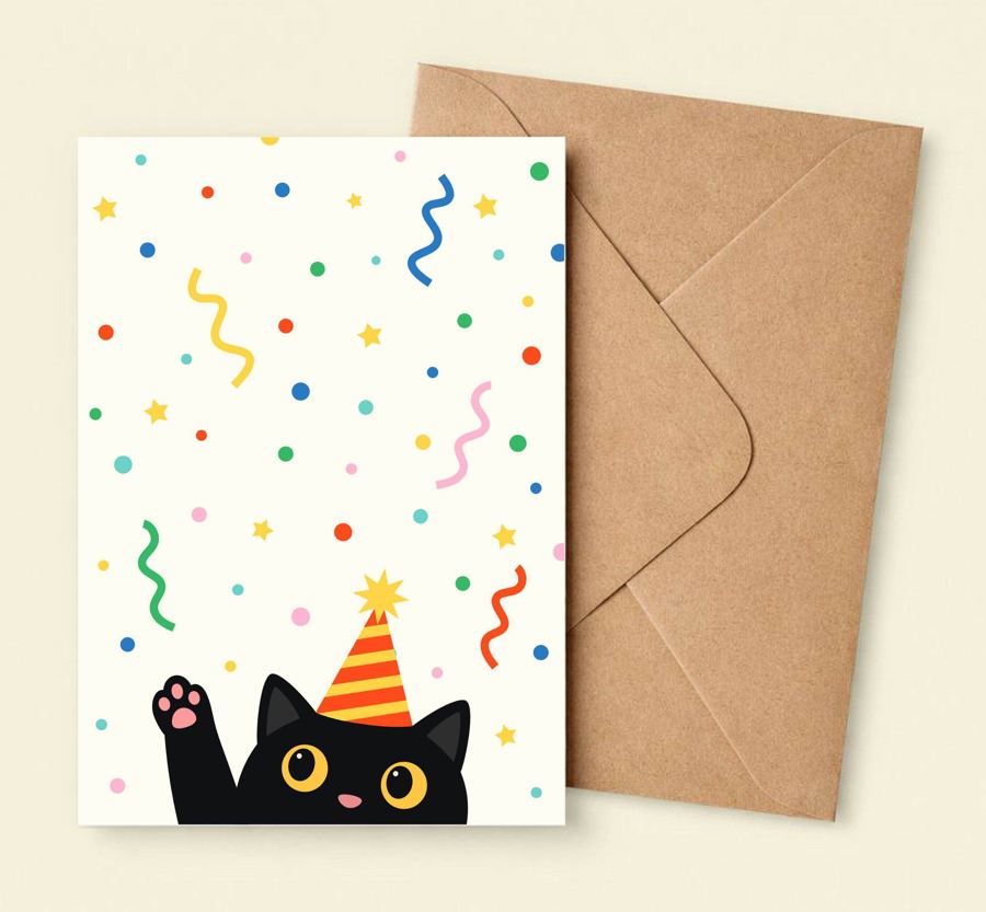 KOLOS wishcard Party cat